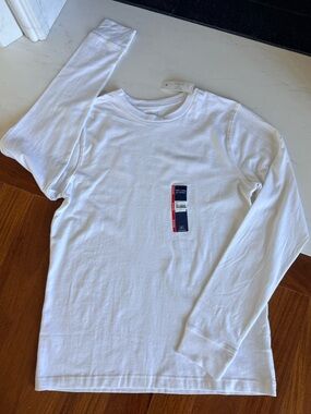 NWT George Men's Long Sleeve Crewneck Tee Shirt Top Pullover
white Shirt Size S